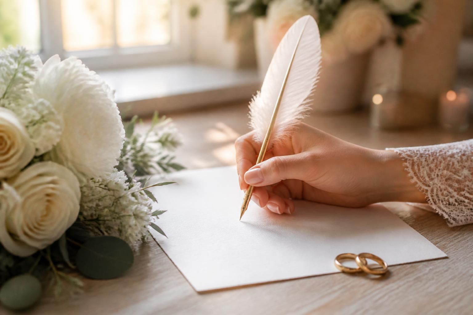 découvrez des idées et conseils pour rédiger une carte de vœux de mariage pleine d'émotion et de sincérité. trouvez l'inspiration parfaite pour féliciter les mariés avec des mots touchants et personnalisés.