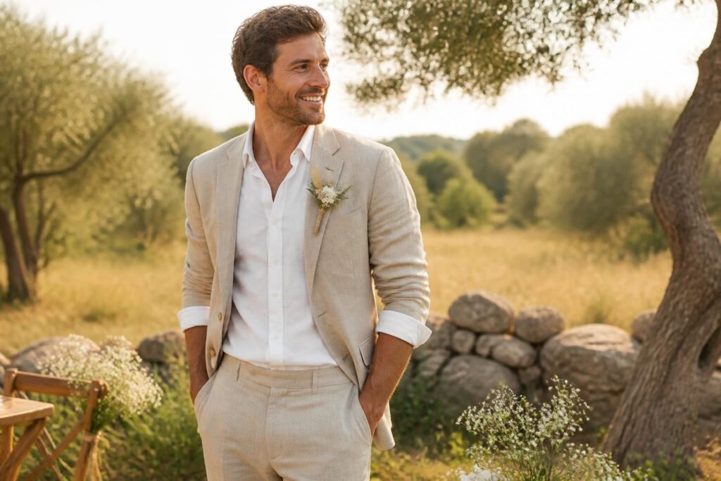 découvrez notre collection de costumes de marié champêtre alliant élégance et style décontracté pour un mariage naturel et raffiné.