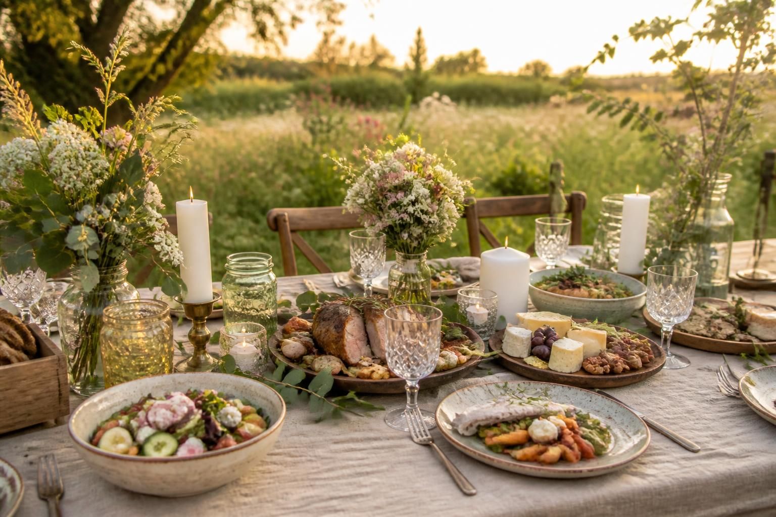 découvrez un menu de mariage champêtre alliant saveurs naturelles et recettes authentiques pour un repas convivial en harmonie avec la nature.