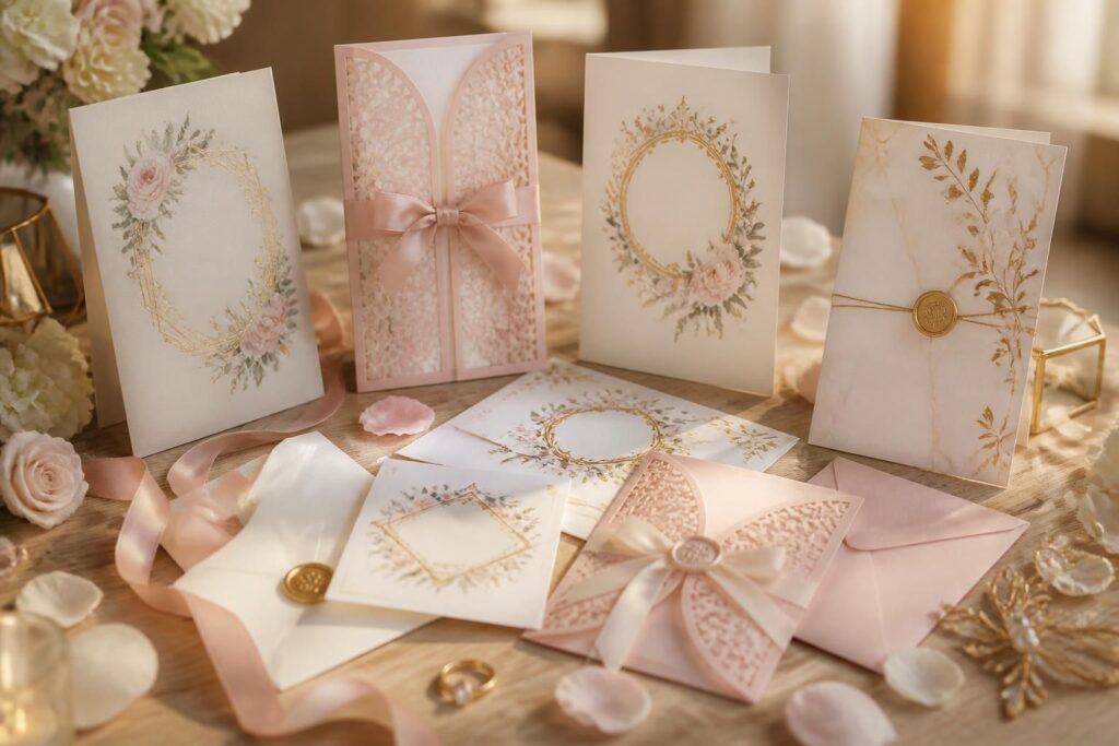 découvrez nos modèles gratuits de faire-part de mariage à imprimer chez vous facilement, pour un mariage unique et personnalisé.