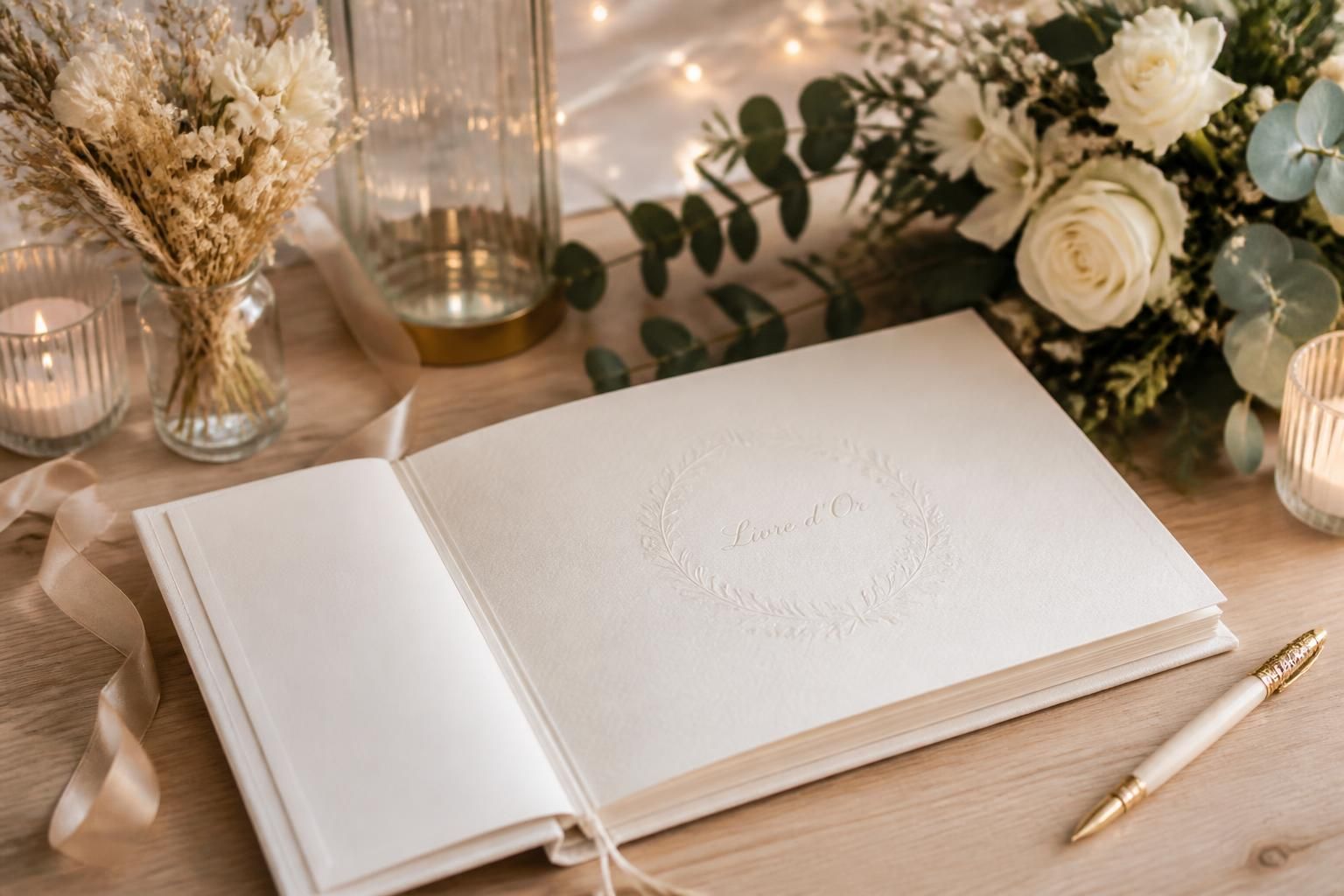 découvrez notre livre d'or de mariage original, parfait pour recueillir des messages inoubliables et créer des souvenirs uniques de votre journée spéciale.