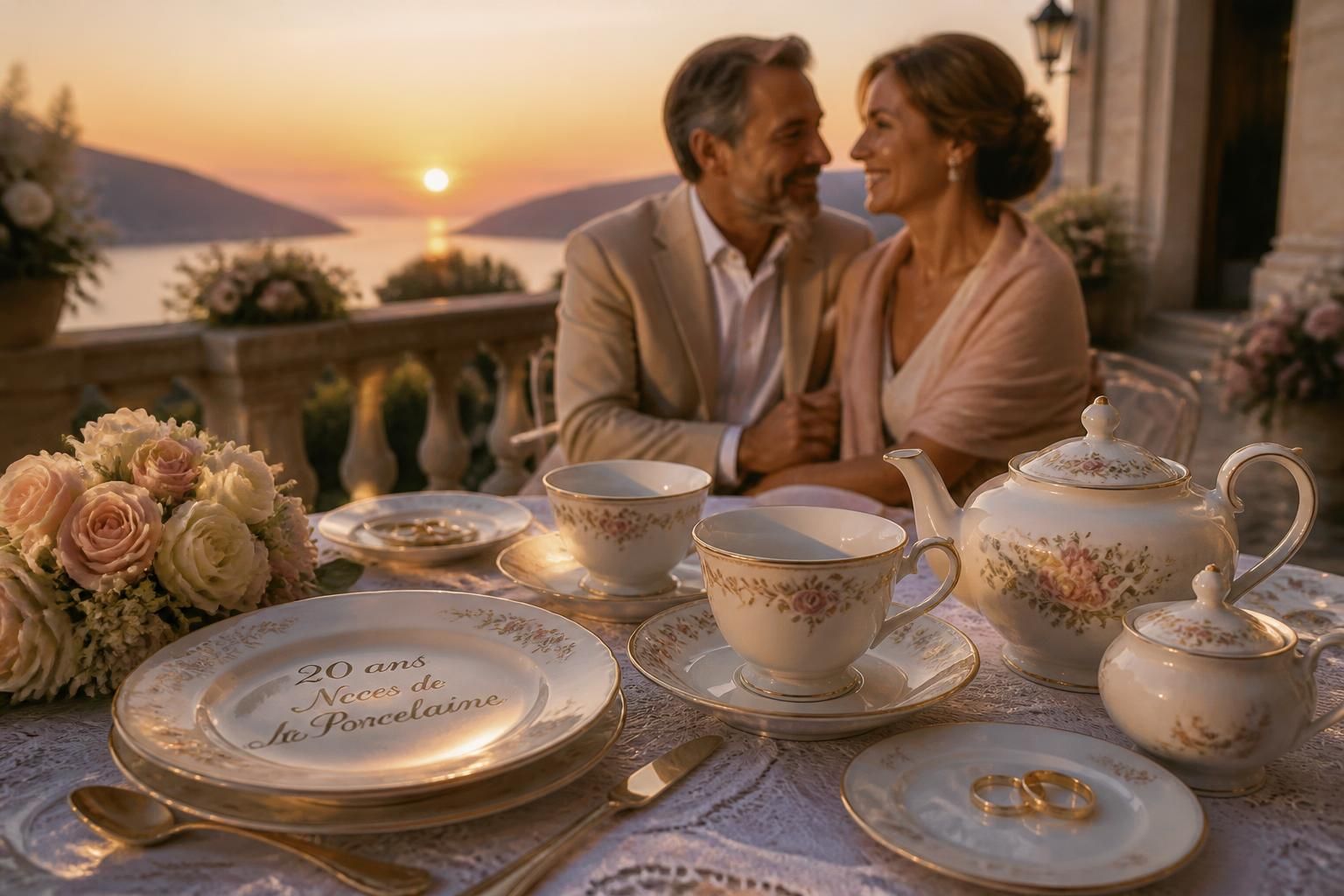 célébrez 20 ans de mariage avec les noces de porcelaine, un anniversaire symbolisant la finesse et la délicatesse d'une relation durable.