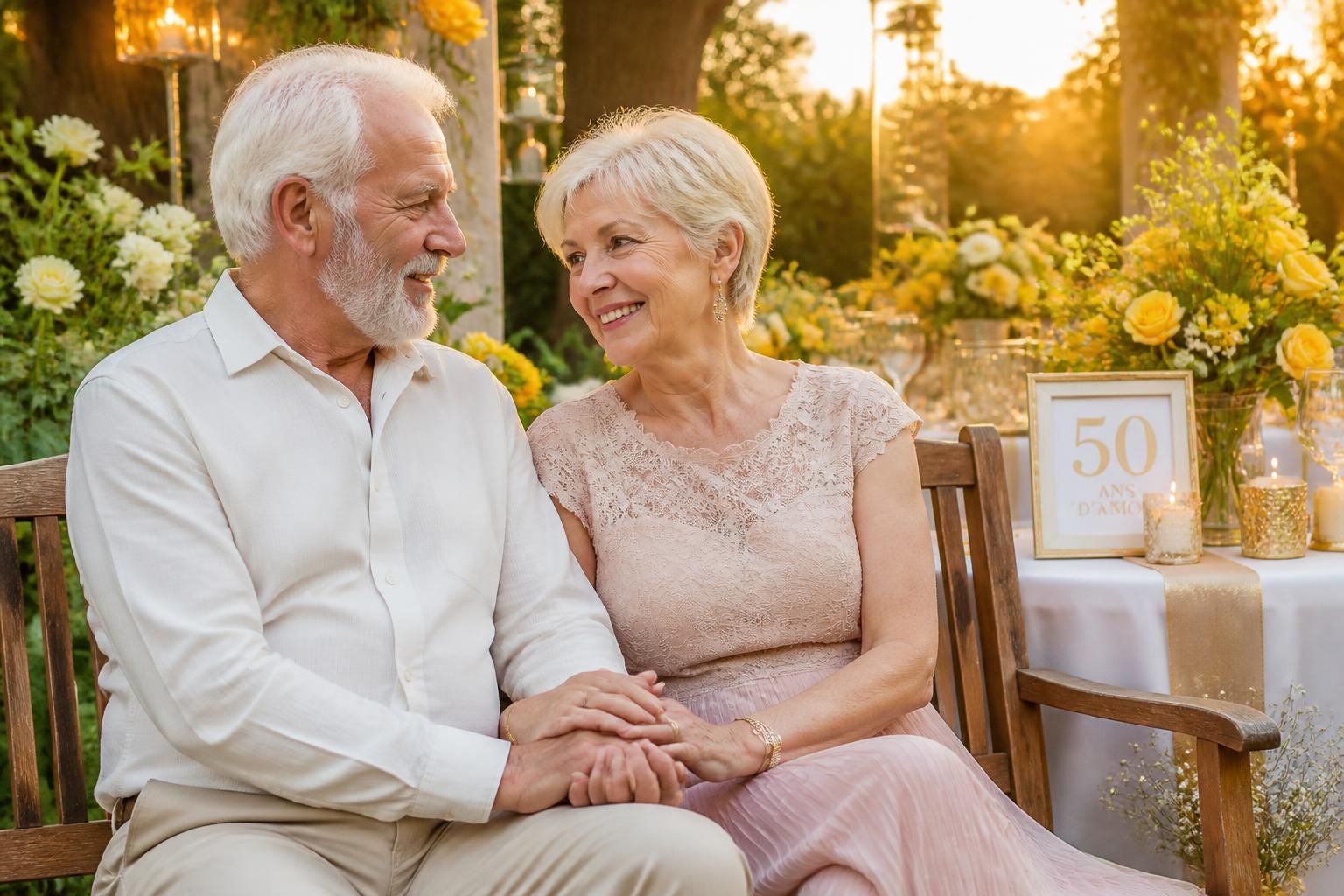 célébrez 50 ans d'amour et de complicité avec nos idées et conseils pour des noces d'or inoubliables.