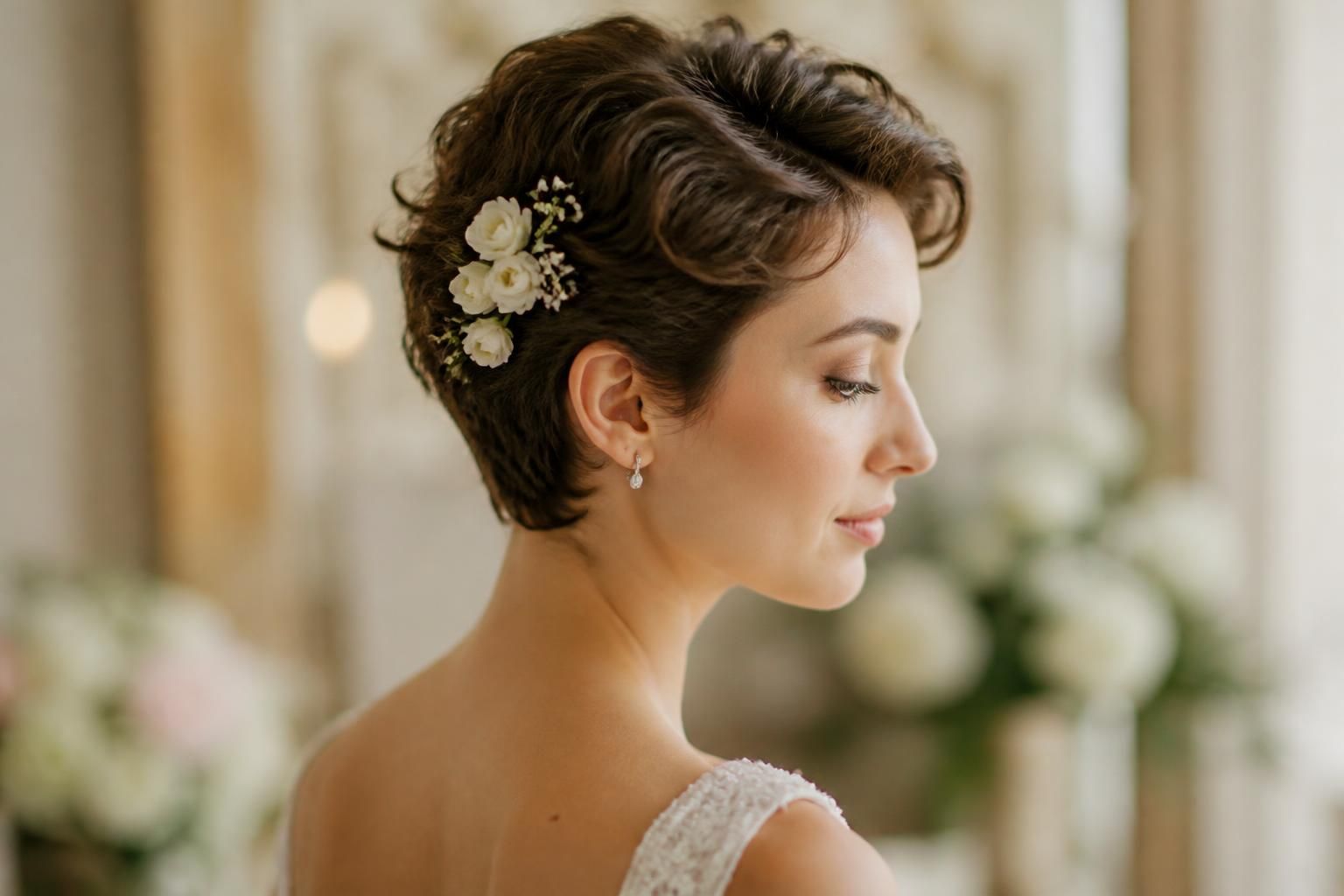 découvrez des idées chic de coiffures de mariage pour cheveux courts, alliant élégance et modernité pour votre grand jour.